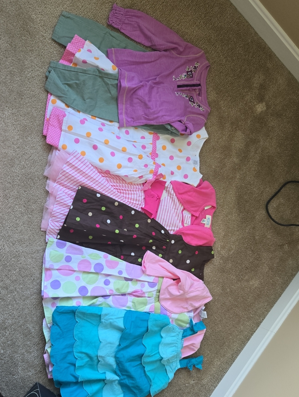 Girls Purple and Pink Pant & Dress Set